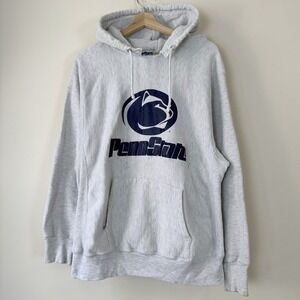 Vintage 90s MV Sport Pro Weave University of Pennsylvania Penn State Grey Hoodie